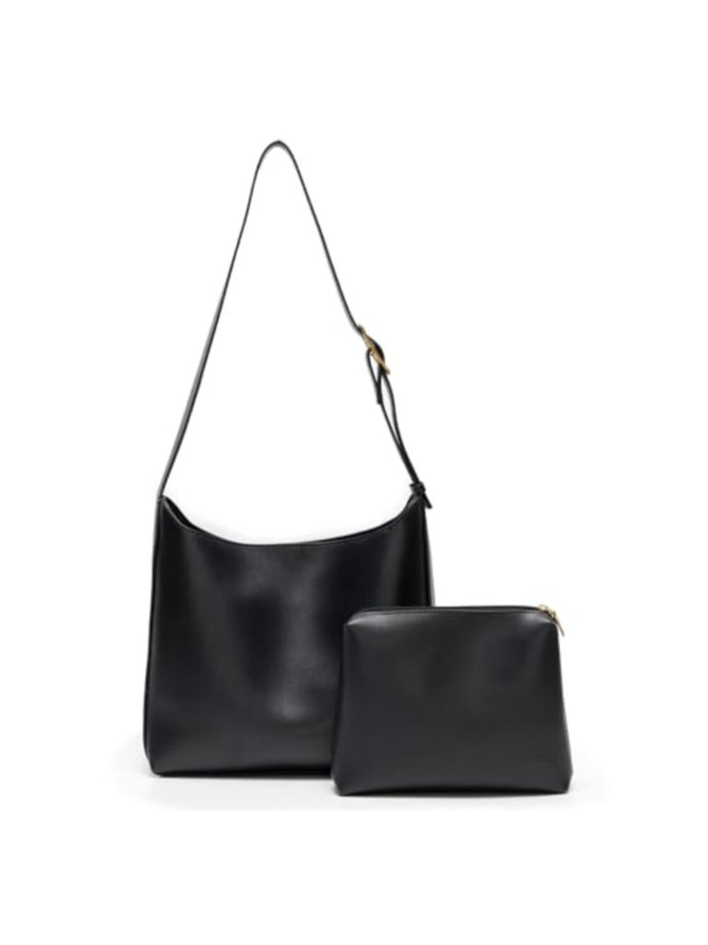 Vegan Leather Bucket Bag Shoulder Bag with Cosmetic Pouch Cherry Keychain